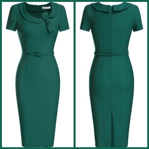 NWT Classic Green Pencil Dress Retro Pinup